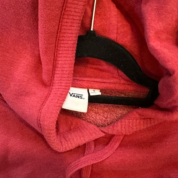 Vans Women's Red Cropped Hoodie - Picture 2 of 3